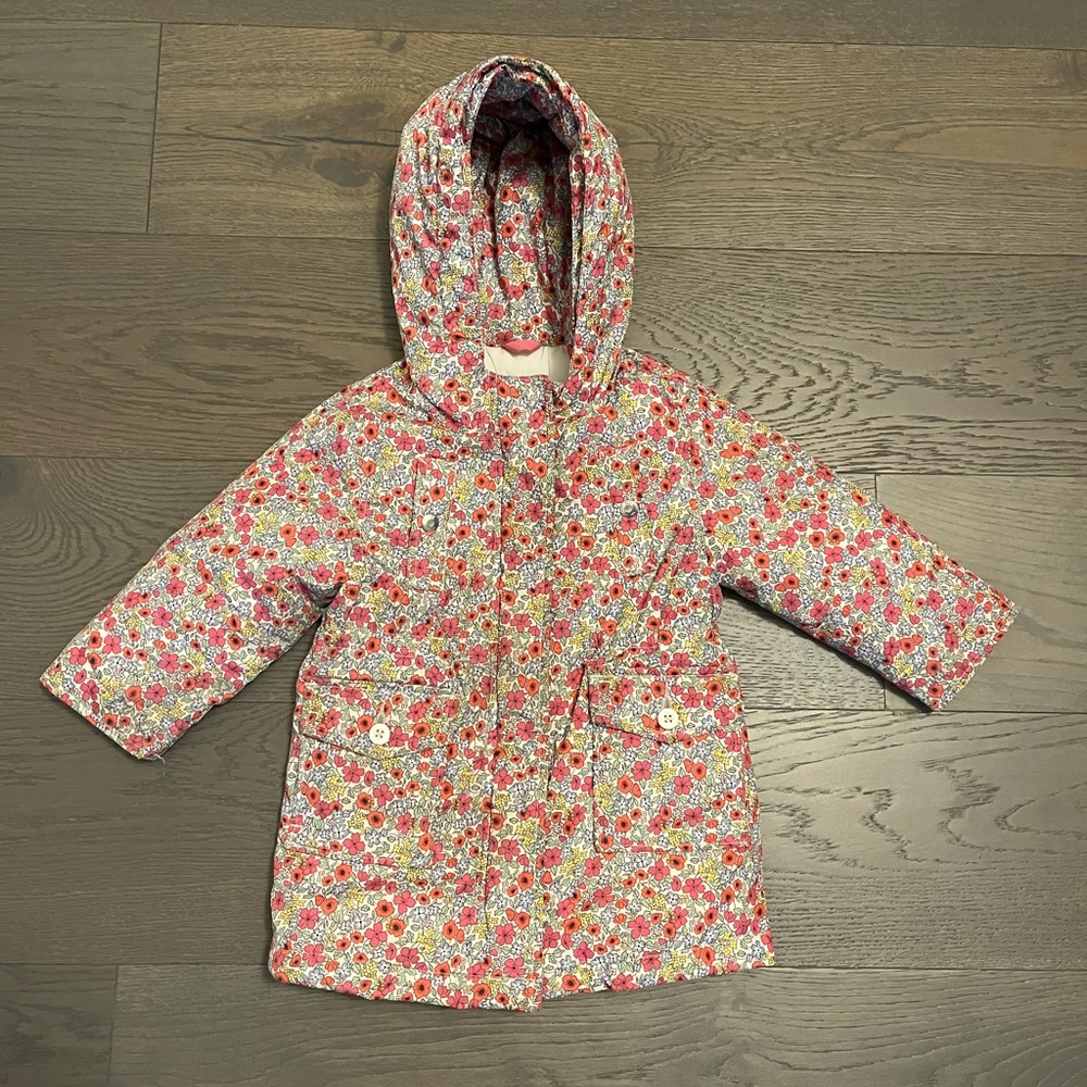 Gap floral puffer jacket sz 3T GUC no fur